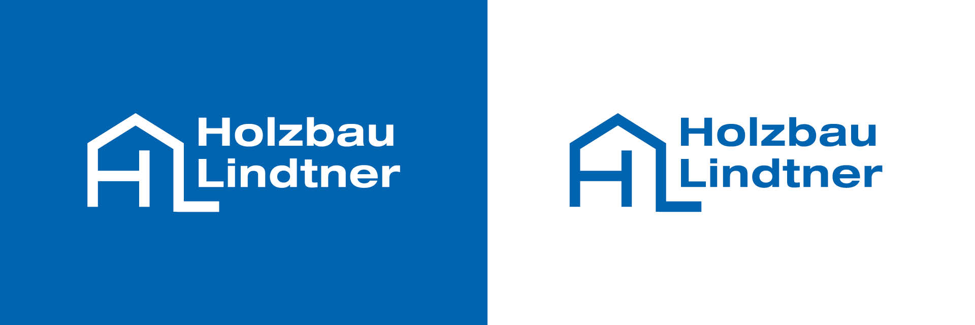 Logo von Holzbau Lindtner in negativer und positiver Darstellung