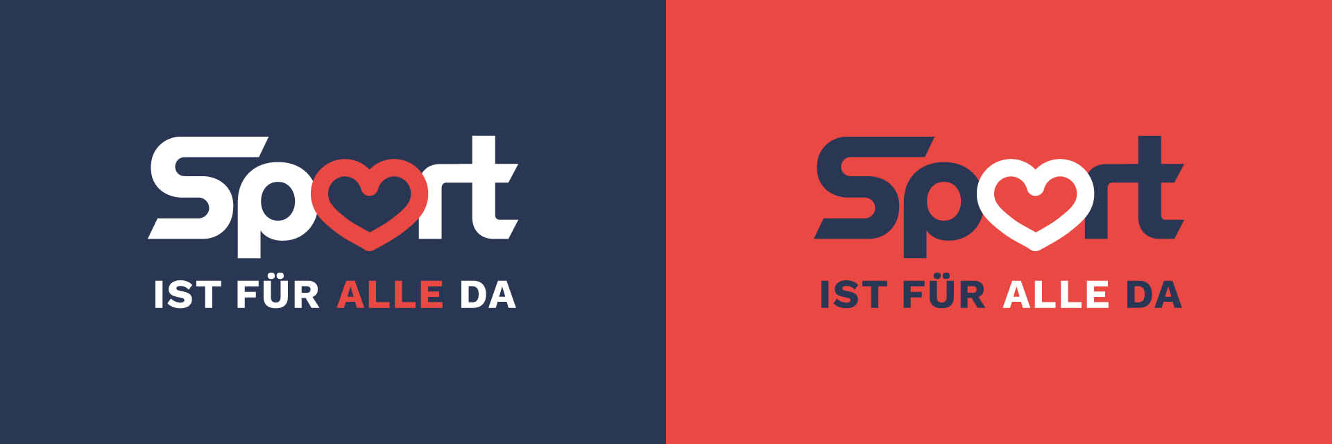 Logo von Sport ist für alle da auf unterschiedlichen farblichen Flächen