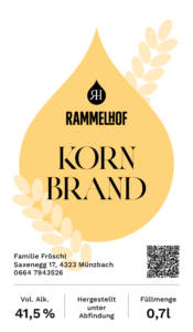 Etikette-Design für Korn Brand