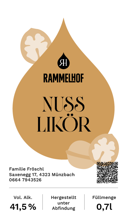 Etikette-Design für Nuss Likör