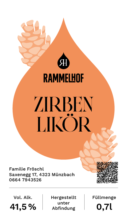 Etikette-Design für Zirben Likör